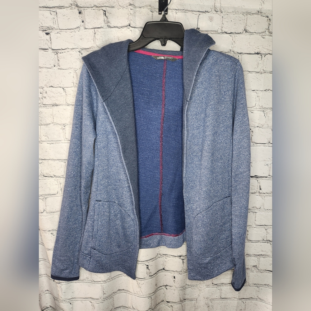 The North Face Women's Heathered Blue Hooded Cardigan Size‎ Small